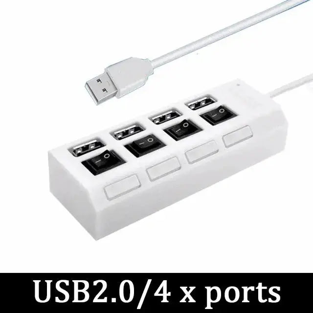 High Speed Usb Hub 2.0 Adapter Expander Multi Usb Splitter Multiple Extender Led Switch Lamp For Pc Laptop 4 Ports 7 Ports - ALPENZO