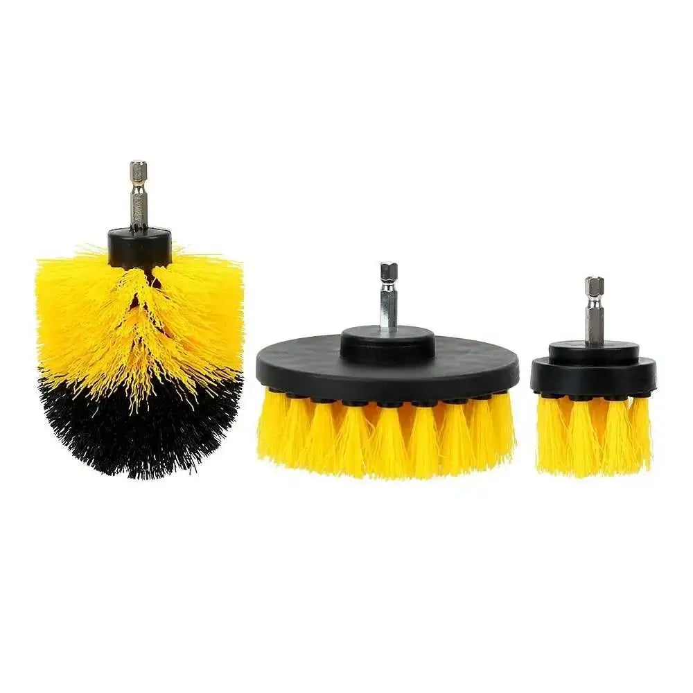 3pcs Drill Brush Attachment Set Power Scrubber Brush With Drill Scrub Brush For Cleaning Showers Tubs Bathroom Tile Grout Carpet
