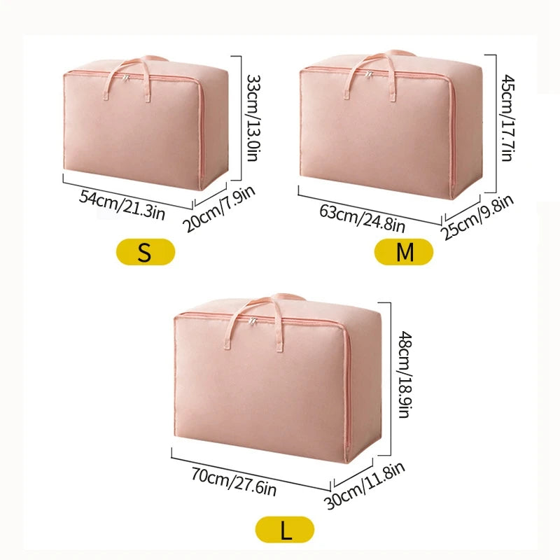 Large Capacity Clothes Storage Bag Waterproof Cabinet Wardrobe Organizer Quilt Pillow Blanket Organizer Dustproof Bedding Storag