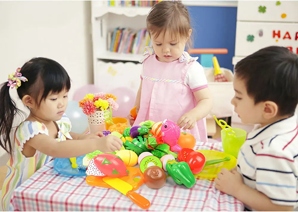 3-6 Years Old Child Vegetables and Fruits Children's Kitchen Toys Set Puzzle Early Education Children's Play House Toys Girl Toy ALPENZO