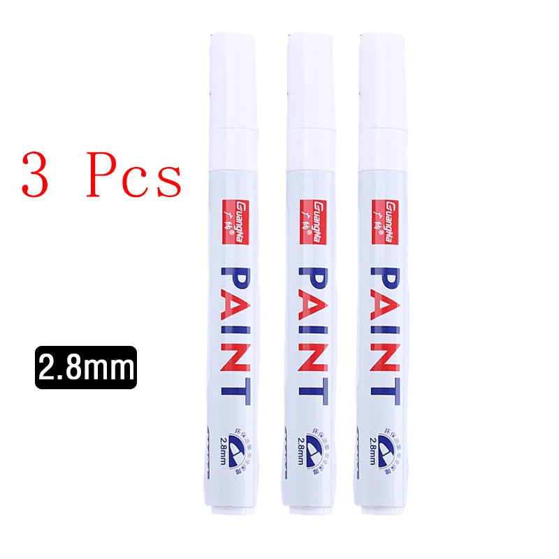 White Marker Pens set 2.0mm Oily Waterproof White Gel Pen DIY Graffiti Sketching Marker Stationery Writing School Supplies brush ALPENZO