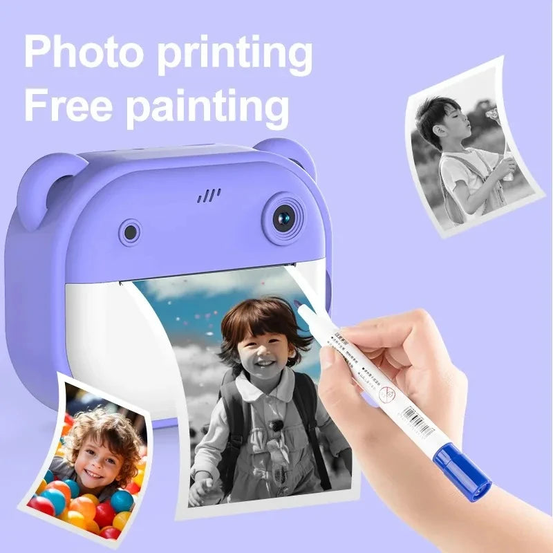 Children Digital Camera Instant Print for Kids Thermal Print Camera Instant Photo Printing Camera Video Toys+32G Memory Card ALPENZO