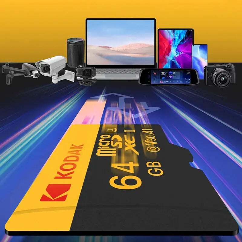 Kodak Micro SD Card Memory Card Class 10 32GB 64GB 128GB 256GB U3 4K High Speed Cartao De Memoria Flash Memory TF Mecard C10 - ALPENZO