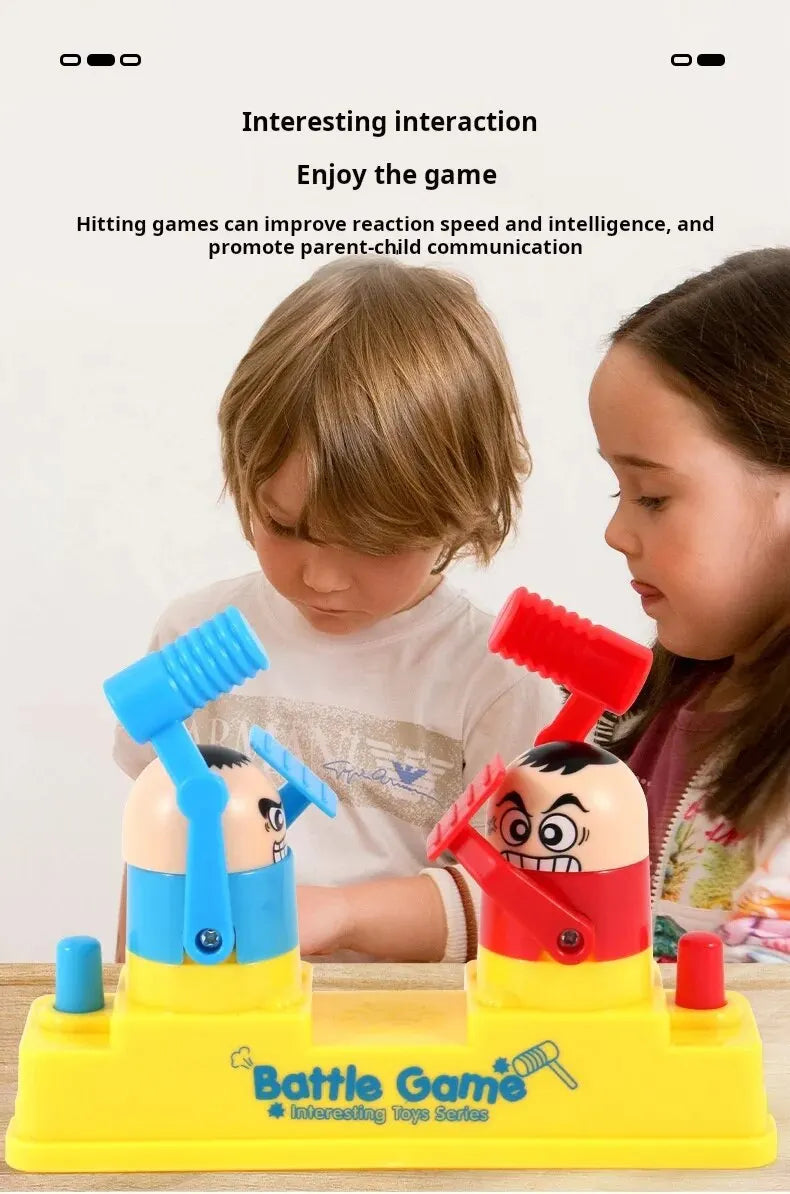 Mini Children's Head Knocking Little Man Fighting Red and Blue Attack and Defense Twin Parent Child Finger Fighting Game Machine ALPENZO