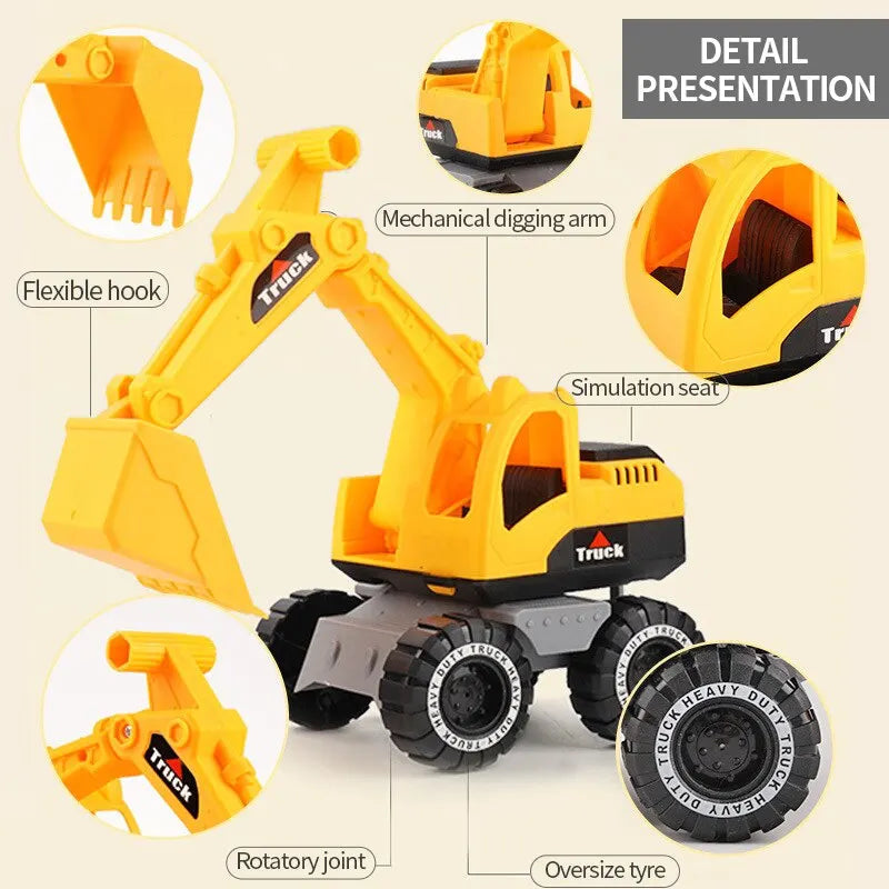 Excavator Dump Truck Model Toy Engineering Vehicle Set .Construction Fleet Toddler Early Education Construction Vehicles Toys ALPENZO