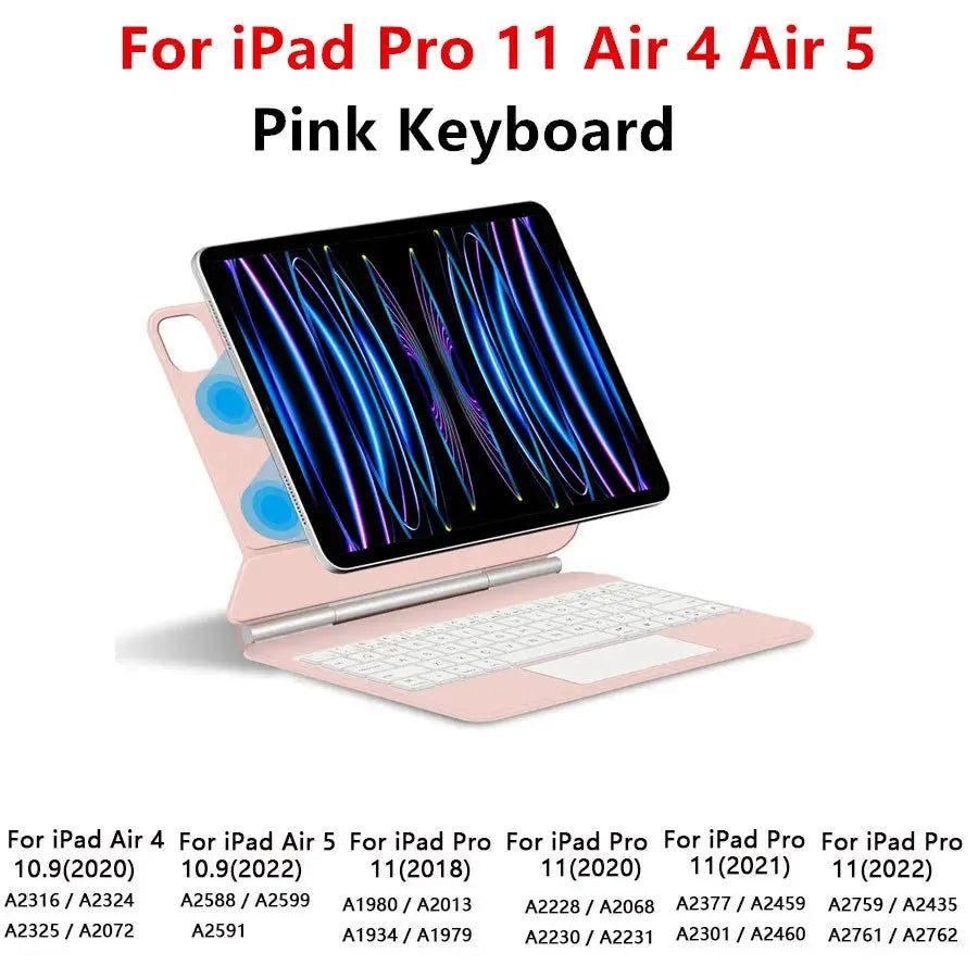 Magic Keyboard for iPad Pro 11 12.9 Air 4 Air 5 for iPad 10th Generation Pro 12.9 6th 5th 4th 3rd Gen Smart Cover Magnetic Case - ALPENZO