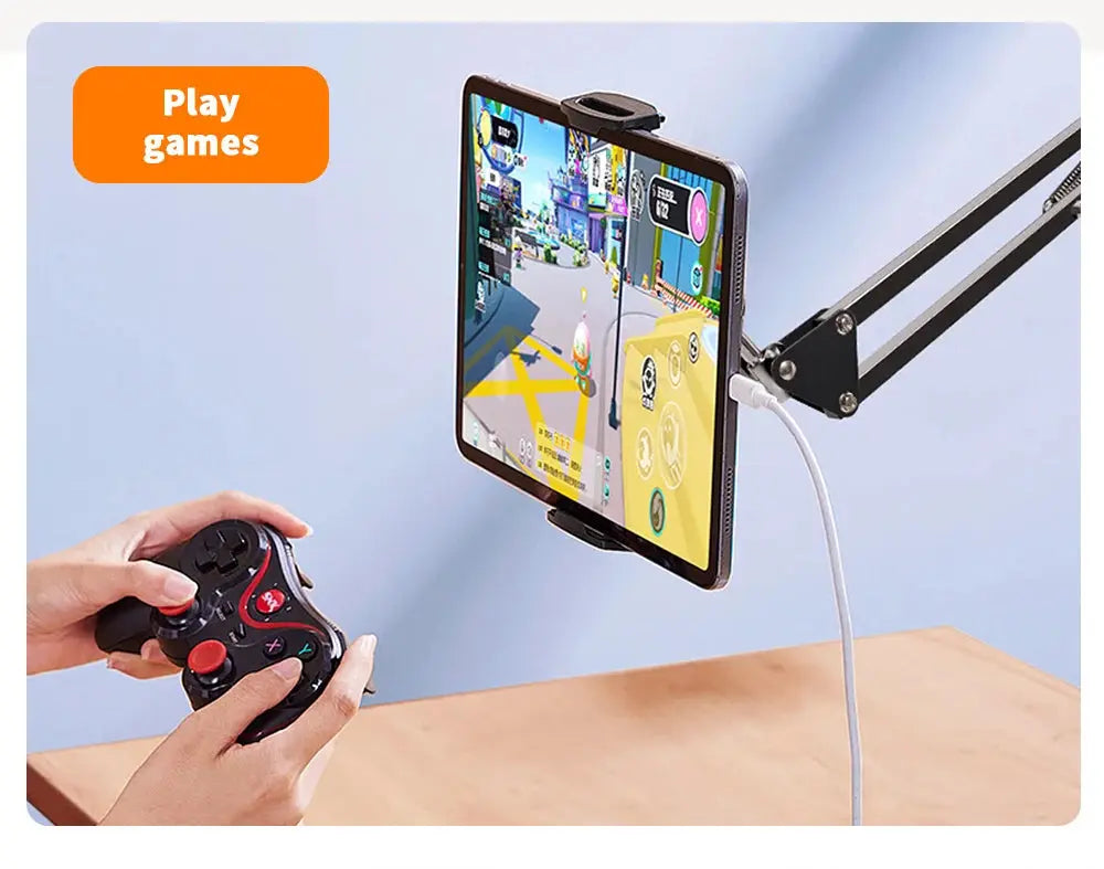 Universal Tablet Stand Clip Lazy Bracket Flexible Articulating Aluminum Arm Phone Mount Tablet Holder For All 4-11 Inch Device - ALPENZO