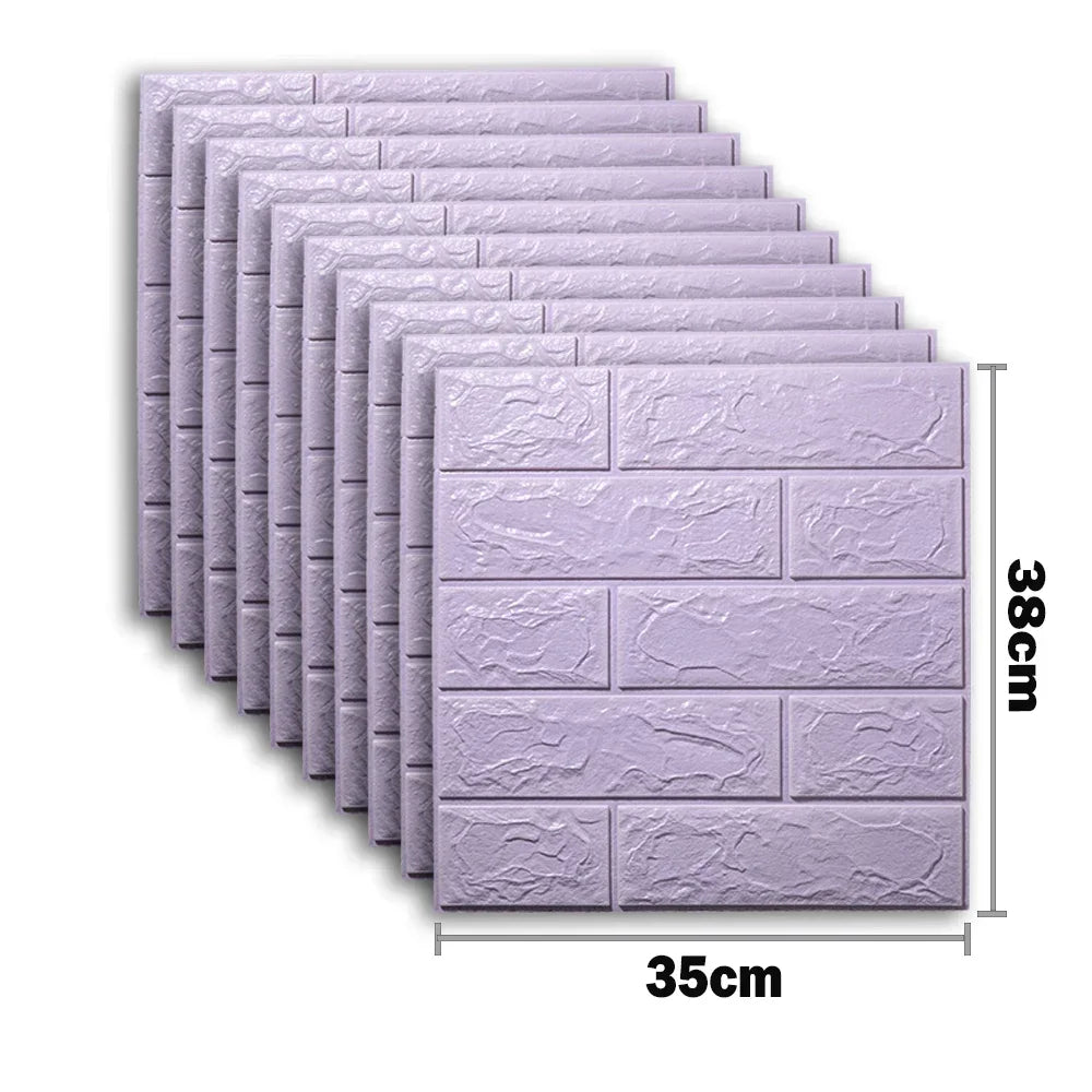 10pcs Self Adhesive Decor 3D Foam Wall Stickers Pane Room Waterproof peel and stick Brick Wallpaper for Interior Decoration - ALPENZO