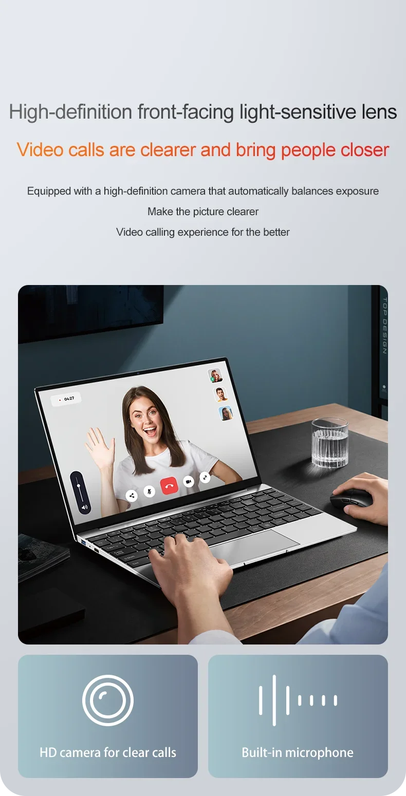 Ultra Slim Laptop 14.1" 16GB RAM 2TB SSD Intel N3700 Notebook Gamer 1920*1080 Display Office Study Computer PC Windows 11 Pro - ALPENZO