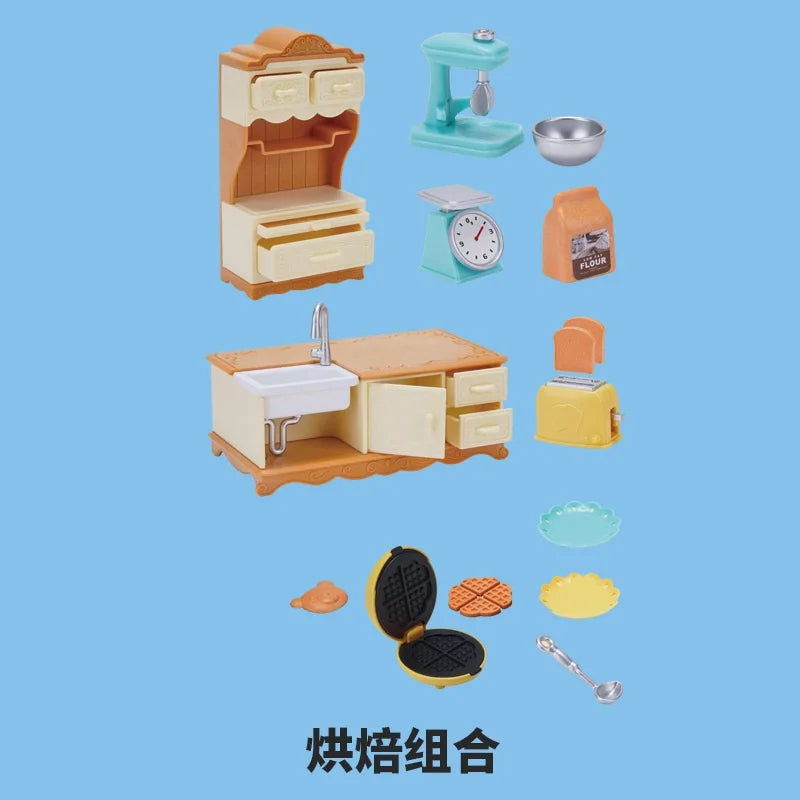 miniature items dollhouse furniture accessories living room bedroom supermarket shopping games family interaction doll kids toys ALPENZO