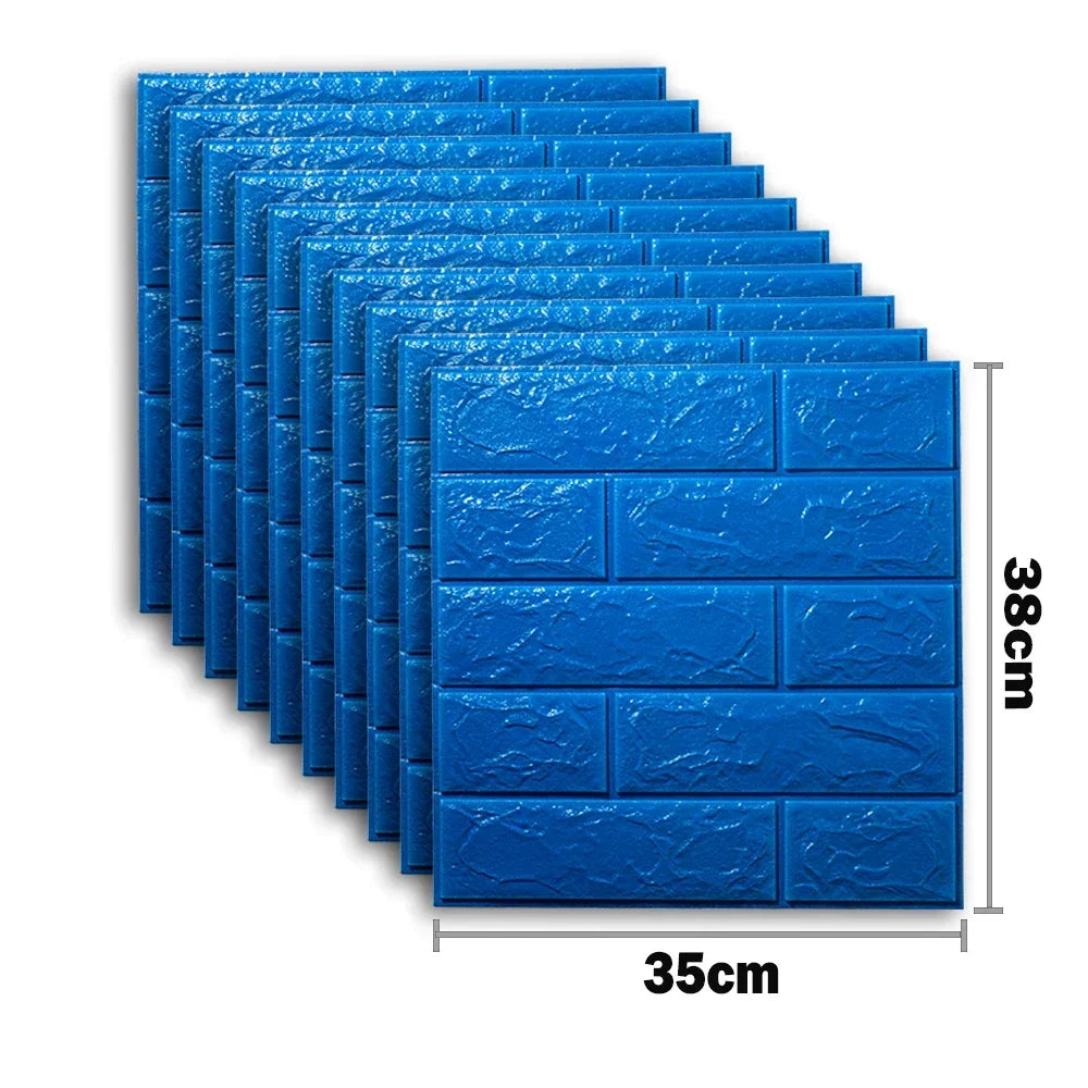 10pcs Self Adhesive Decor 3D Foam Wall Stickers Pane Room Waterproof peel and stick Brick Wallpaper for Interior Decoration - ALPENZO