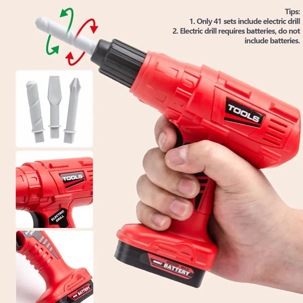 38/41 PCS Pretend Tools Kit Kids Play Repair Tool Set Plastic Construction Toys with Screwdrivers for Toddler Boys Girls Child ALPENZO