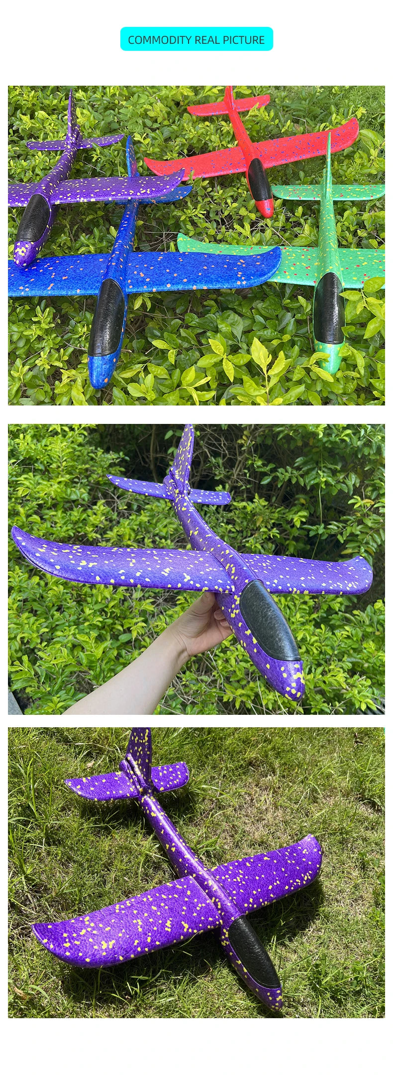 50CM Big Foam Plane Glider Hand Throw Airplane Light Inertial EPP Bubble Planes Outdoor Launch Kids Toys for Children Boys Gift ALPENZO
