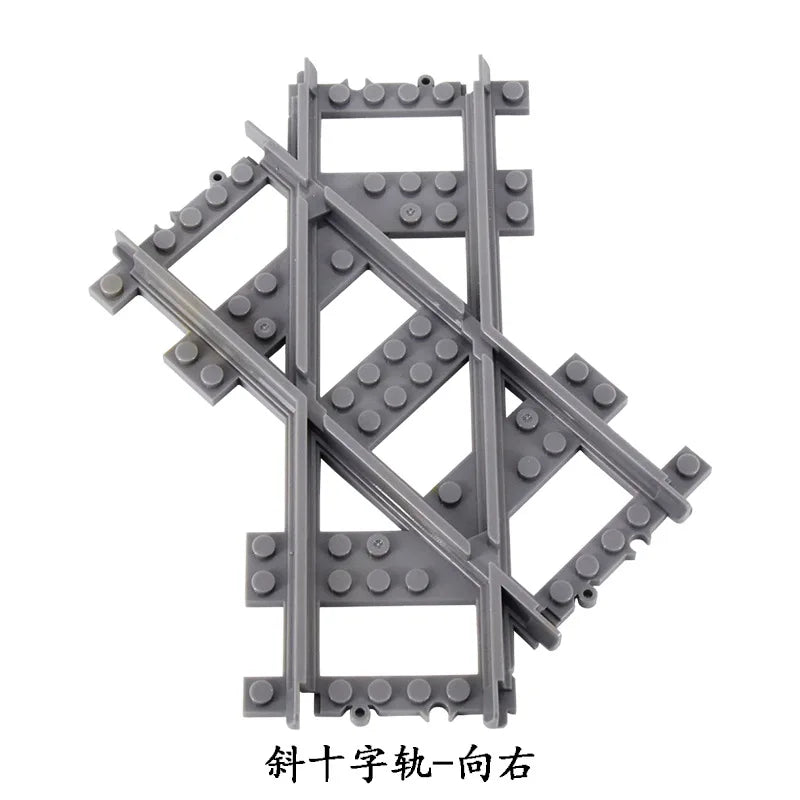 MOC City Train Rail Crossing Flexible Tracks Forked Straight Curved Rails Switch Building Block Bricks Creative DIY Toys ALPENZO