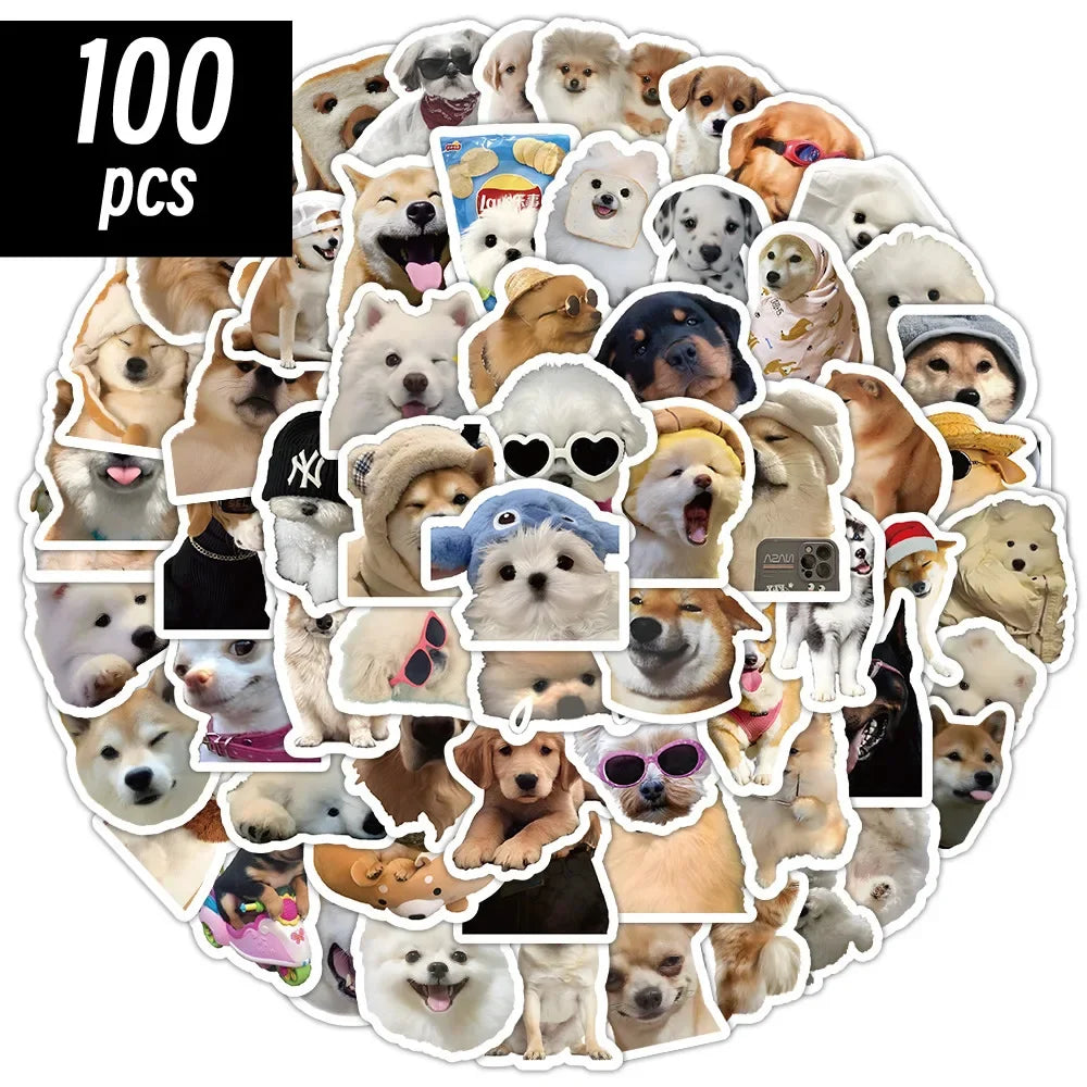 10/50/100pcs Funny Dog Stickers Cartoon Cute Decals Toy Stationery Guitar Phone Bicycle Laptop Luggage Car Graffiti Kids Sticker ALPENZO