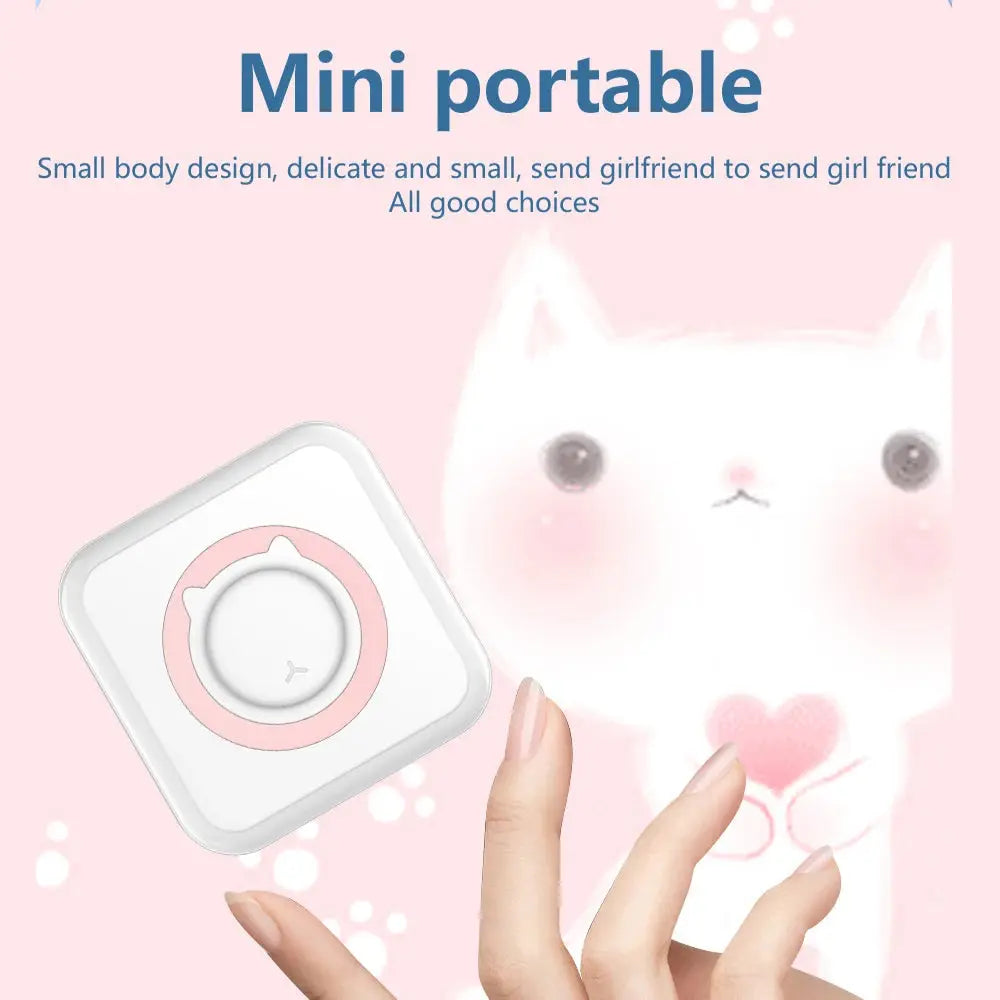 KGG Mini Portable Thermal Printer Paper Photo Pocket Thermal Printer Printing Wireless BT Connect Printers 200dpi Photo Lable - ALPENZO