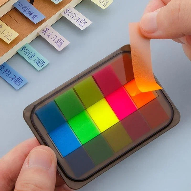 1 Box 100pcs Index Stickers Extractable Sticky Tabs Page Markers Sticky Index Tabs Writable Page Sticky Notes Transparent Color ALPENZO