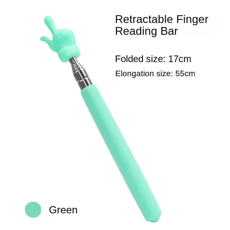 Retractable Teacher Pointer Finger Design StainlessSteel Telescopic School Teaching Pointer Stick Teacher Supplies for Classroom ALPENZO