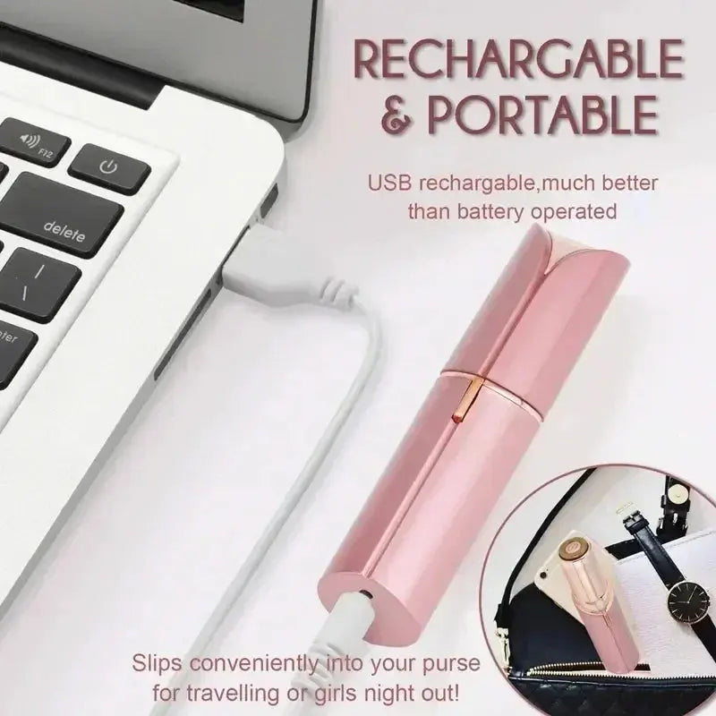 Portable Lipstick Shaped Women Electric Epilator Eyebrow Trimmer Painless Effective Facial Hair Removal Shaver Small Epilator - ALPENZO
