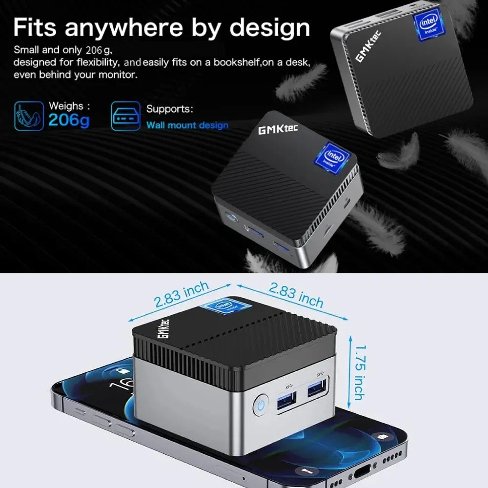 GMKtec KB5 Mini PC Intel Celeron N5105 Windows 11 Pro 4K Mini PC DDR4 8GB RAM 128GB ROM WiFi5 BT4.2 Desktop Computer Work - ALPENZO