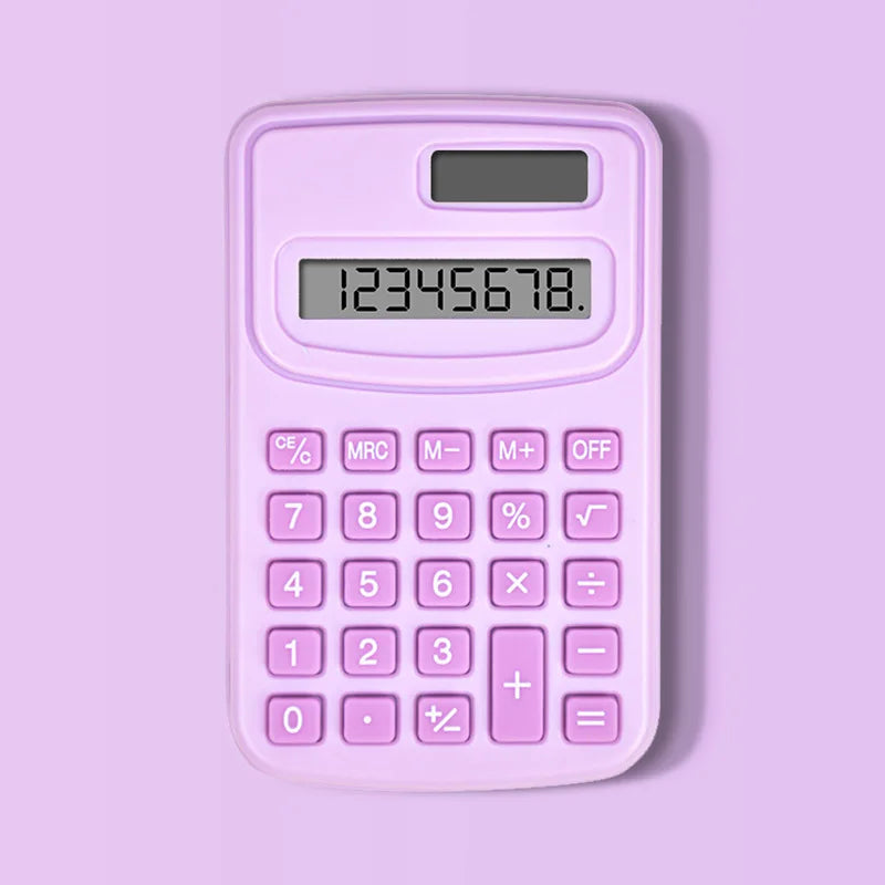 Small Solar Calculator Portable Calculator Cute 8 Digits LCD Electronic Calculator Home Office Primary School Teaching Supplies ALPENZO