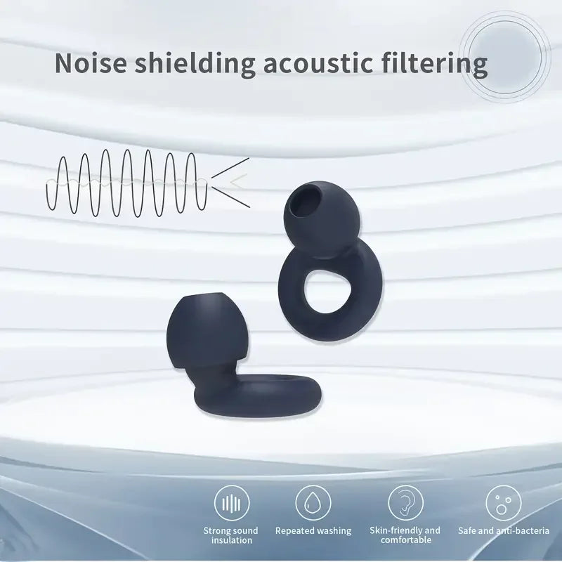 HUAK Quiet Ear Plugs for Sleep,Swim, Work– Super Soft, Reusable Hearing Protection for Noise Reduction 8 Ear Tips in XS/S/M/L