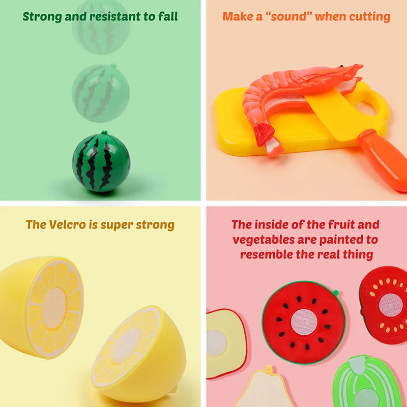 3-6 Years Old Child Vegetables and Fruits Children's Kitchen Toys Set Puzzle Early Education Children's Play House Toys Girl Toy ALPENZO