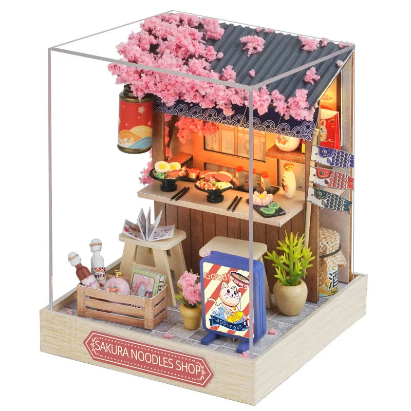 Magic Wooden Doll House Mini Kit DIY Handmade Assembly Model Building Room Bedroom Decoration 3D Puzzle Girl Toy Birthday Gifts ALPENZO