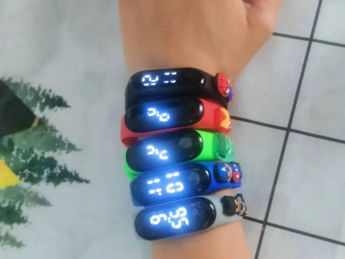 Marvel Children's Watch Cartoon Fashion Watches Electronic Digital LED Display Watches Waterproof Holiday Gift Kids Watches ALPENZO