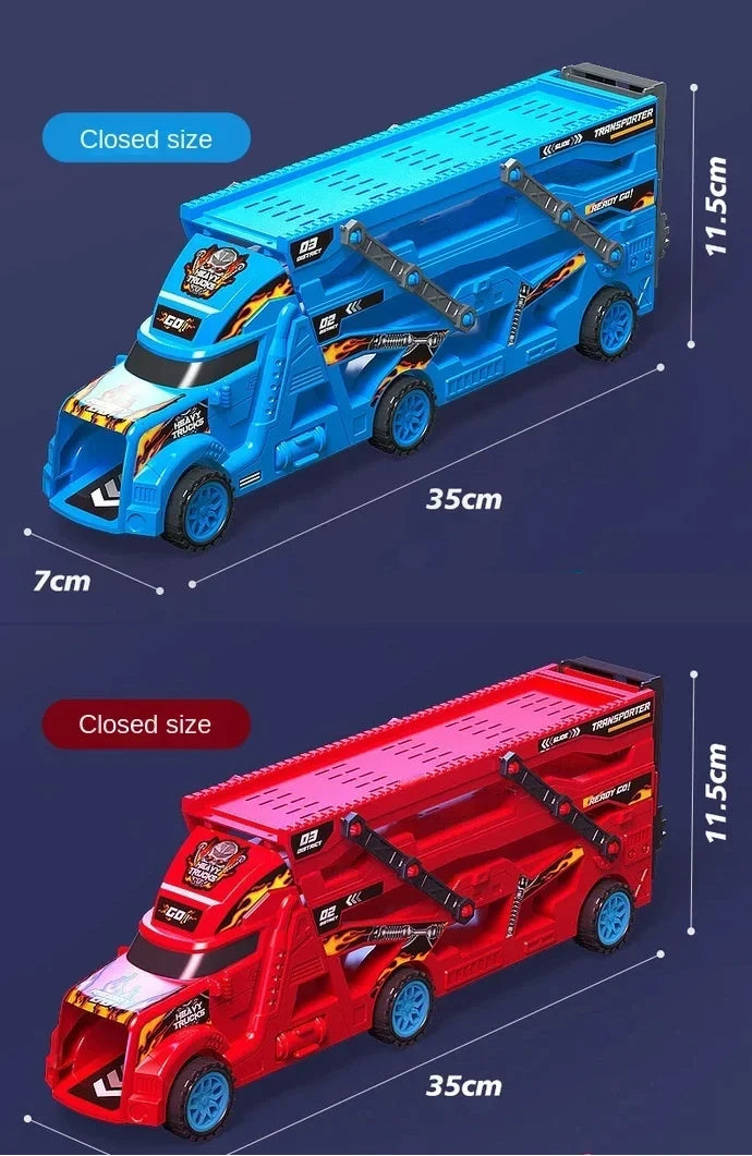 Large Kid Truck Deformation Transporter Car Toys Models Educational Model Folding Track Racing Vehicle Boys Girls Birthday Gift ALPENZO