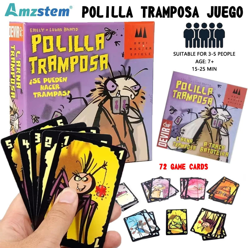 Party Games in Spanish Polilla Tramposa Board Game For Family Cheating Moth Card Game For Adults Children Juegos De Mesa Español ALPENZO