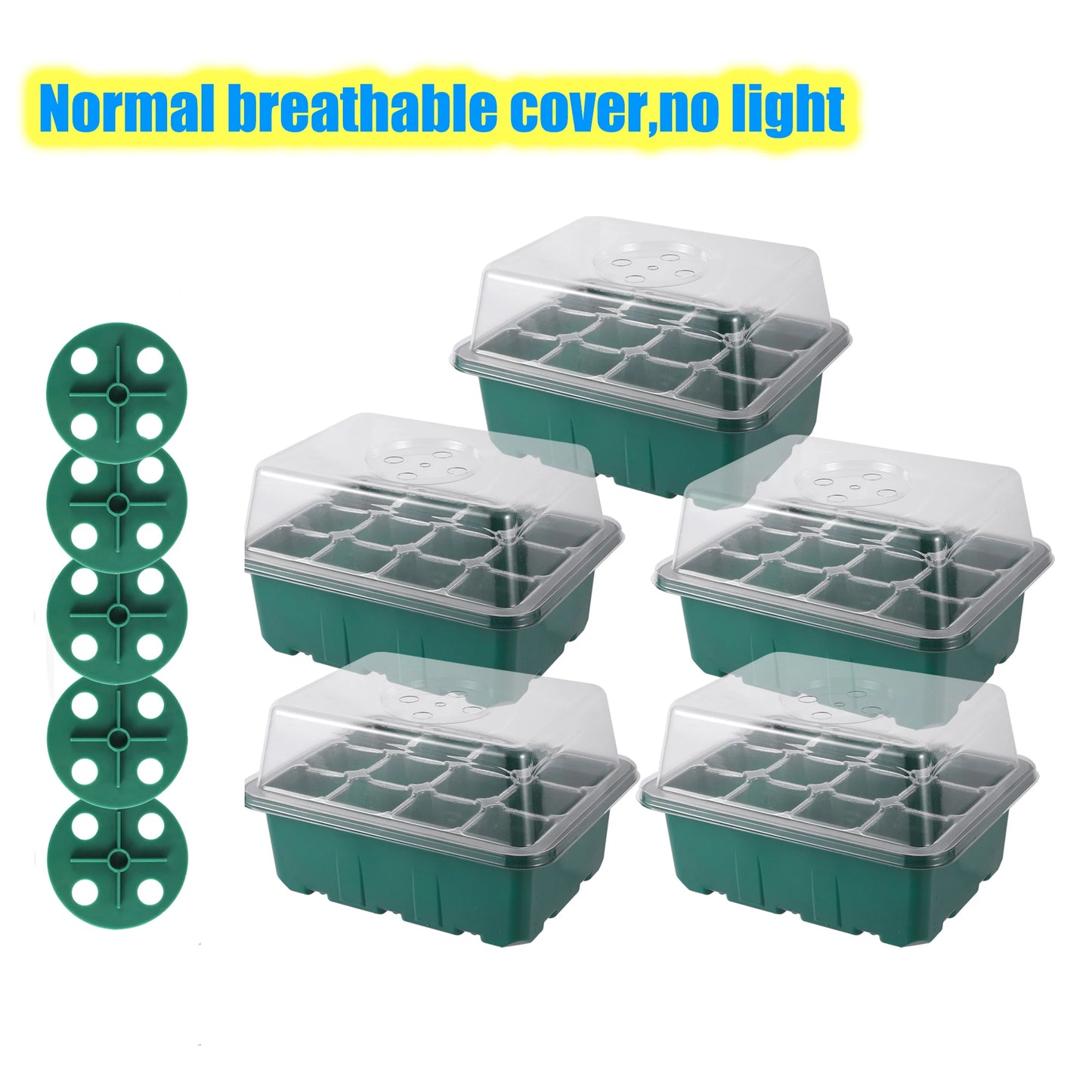 Seed Starter Tray Box With LED Grow Light Nursery Pot Seedling Germination Planter Adjustable Ventilation Humidity 6/12/13 Cell - ALPENZO