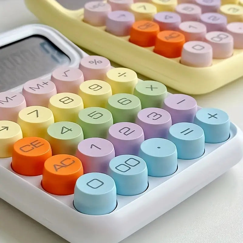 1pc Keyboard Calculator Office 12-digit Mechanical Calculator Cute Candy Color Calculator Desktop Stationery ALPENZO