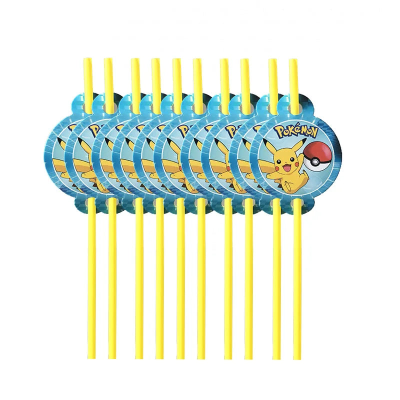 Cartoon Pikachu Theme Birthday Party Disposable Tableware Set Balloons Decorations Photo Props Background Pokemon Party Supplies ALPENZO