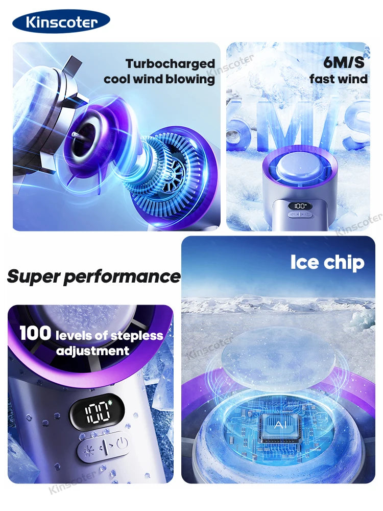 KINSCOTER Portable Handheld Turbo Fan 100 Wind Speeds Adjustable Mini Personal Fan Battery Operated Electric Eyelash Fan ALPENZO