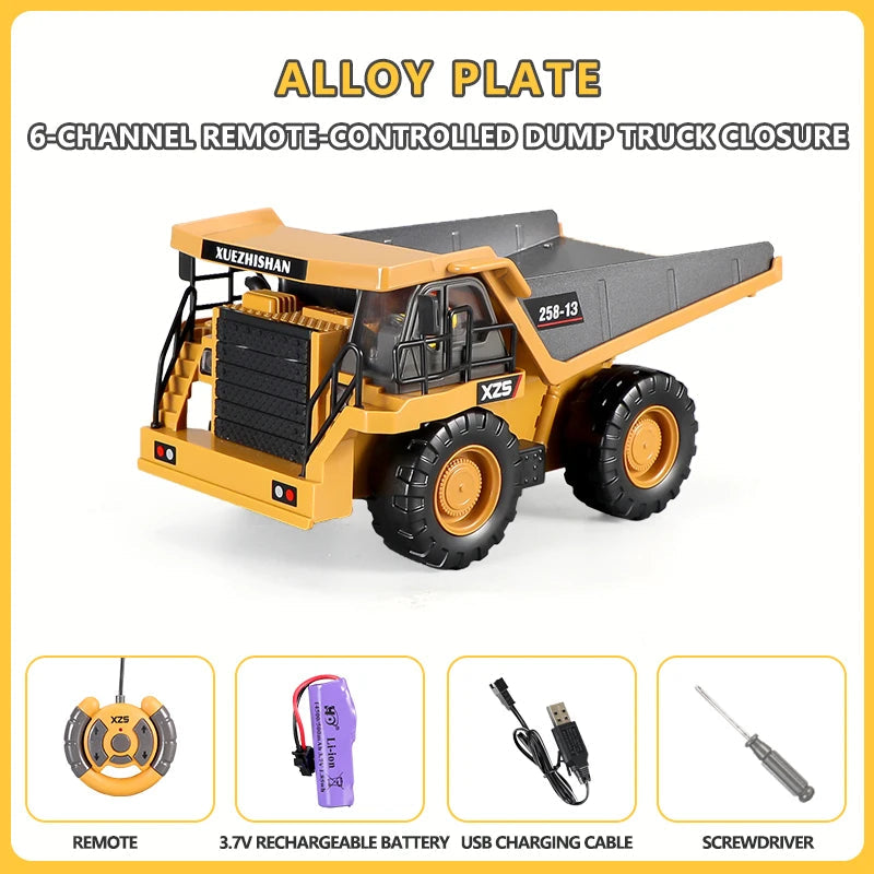 RC Excavator Dumper Car 2.4G Remote Control Engineering Vehicle Crawler Truck Bulldozer Toys for Boys Kids Christmas Gifts ALPENZO