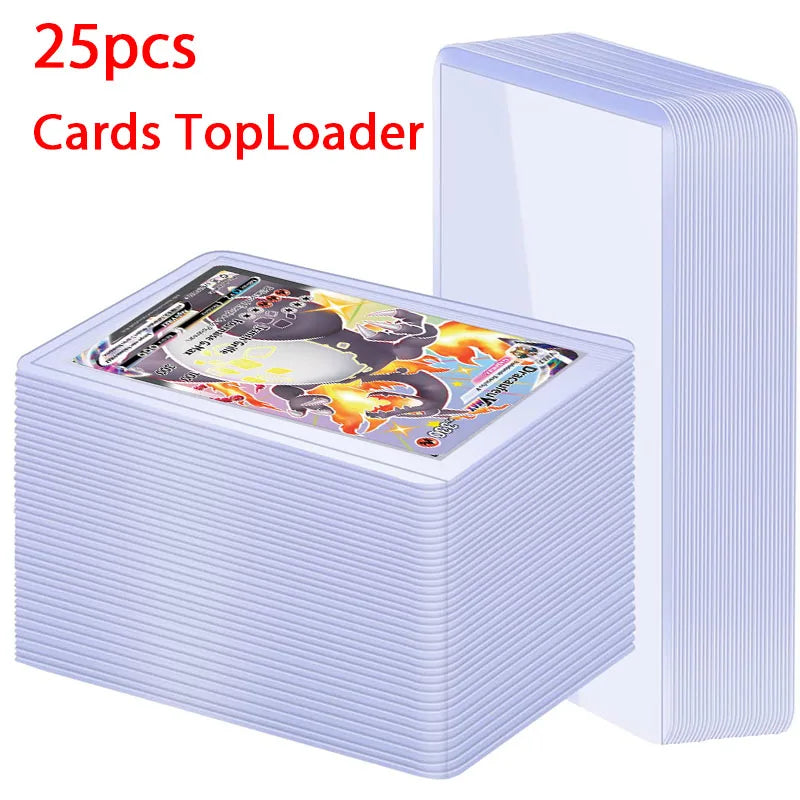 25pcs Hard Plastic Card Sleeves Game Holder PVC Cards TopLoaders Toy Top Loaders For Protectors Storage Gift Trading 3 x 4inches ALPENZO