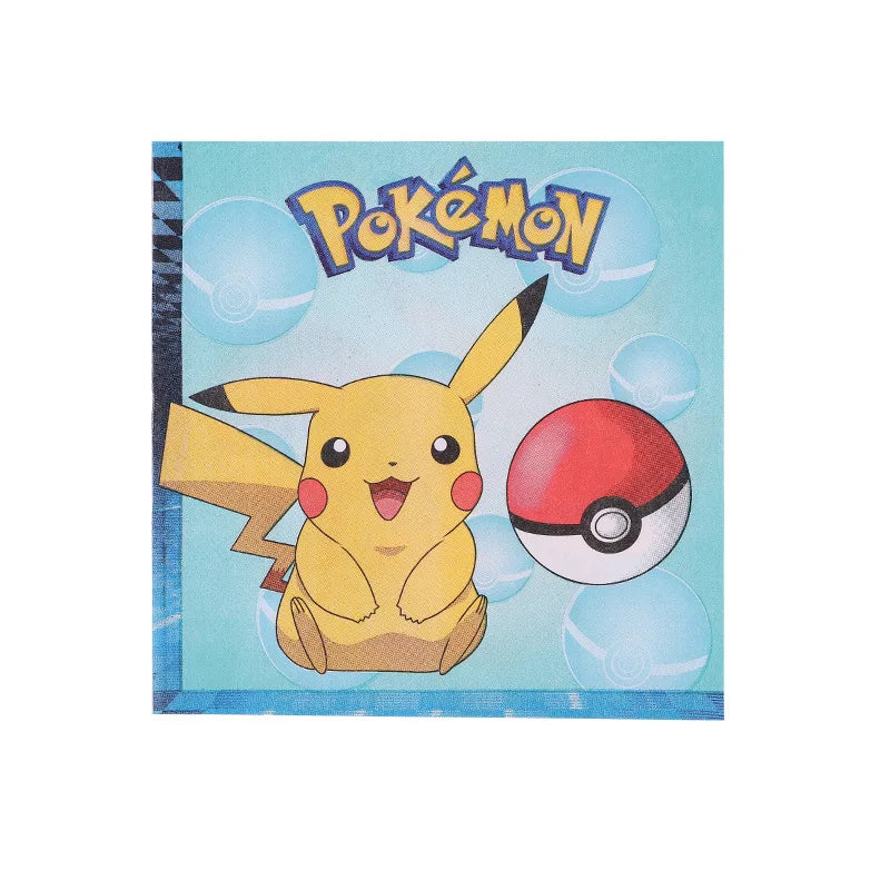 Cartoon Pikachu Theme Birthday Party Disposable Tableware Set Balloons Decorations Photo Props Background Pokemon Party Supplies ALPENZO
