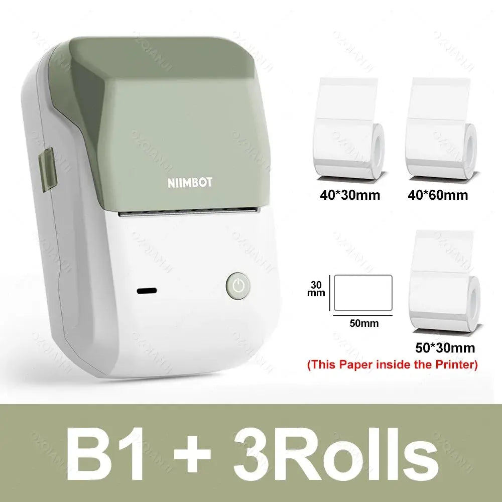 NIIMBOT B1 Portable Thermal Printer With Tapes 2 Inch Adhesive Label Machine Mini Bluetooth Sticker Maker Waterproof Labels Roll - ALPENZO