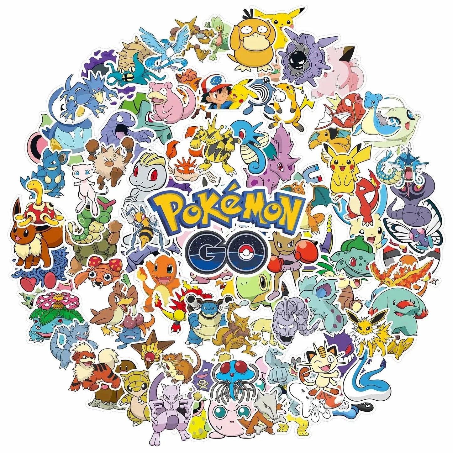 50/100Pcs Kawaii Pikachu Pokemon Stickers Motorcycle Phone Car Skateboard Laptop Decal Sticker Waterproof Classic Kid Toy ALPENZO