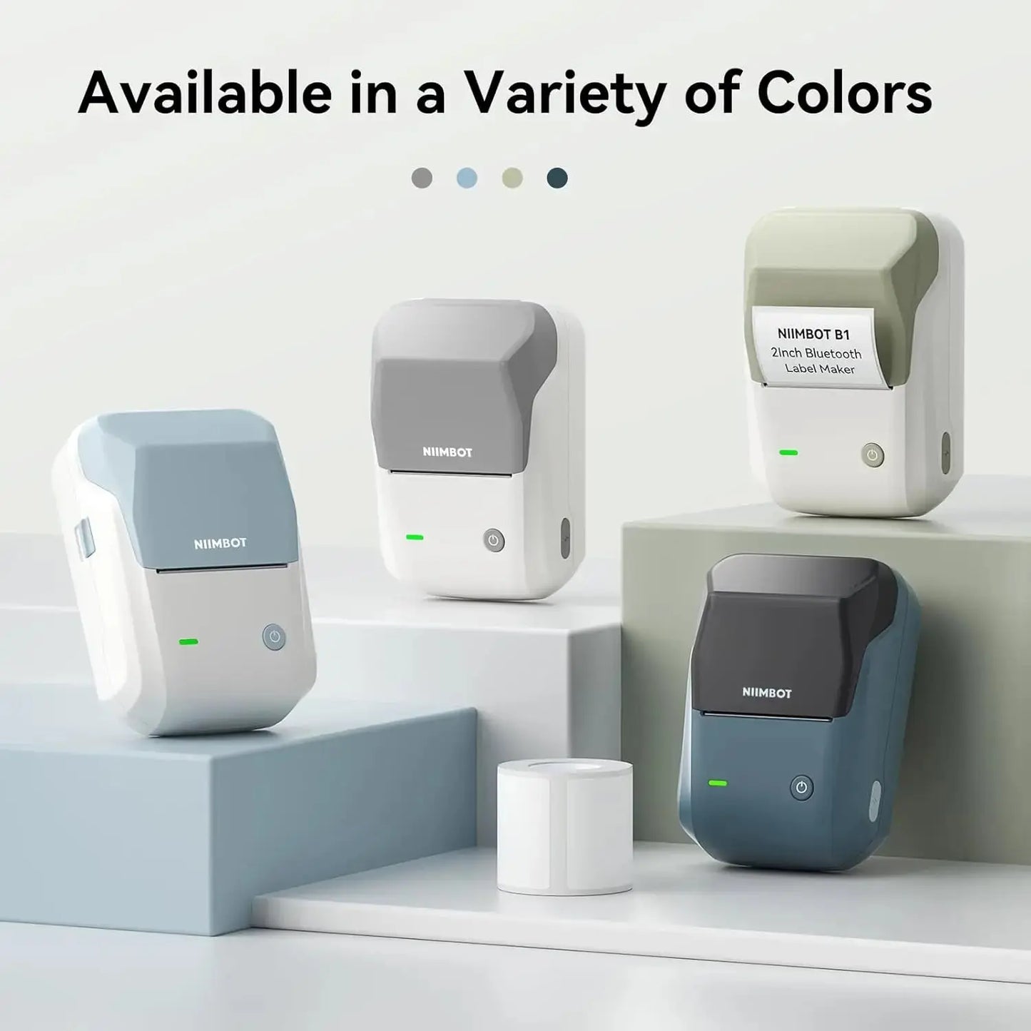 NIIMBOT B1 Portable Thermal Printer With Tapes 2 Inch Adhesive Label Machine Mini Bluetooth Sticker Maker Waterproof Labels Roll - ALPENZO