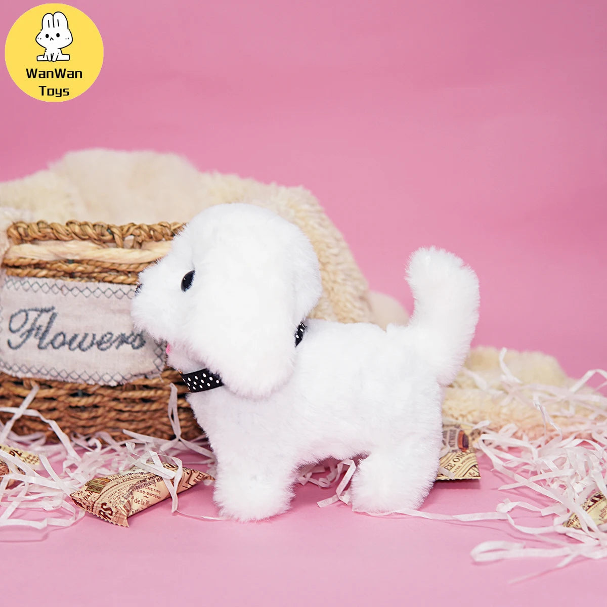 Plush Electric Puppy Simulation Pet Dog Can Walk Teddy Dog Golden Retriever Bichon Frize Dog Children Can Bark Run And Rock ALPENZO