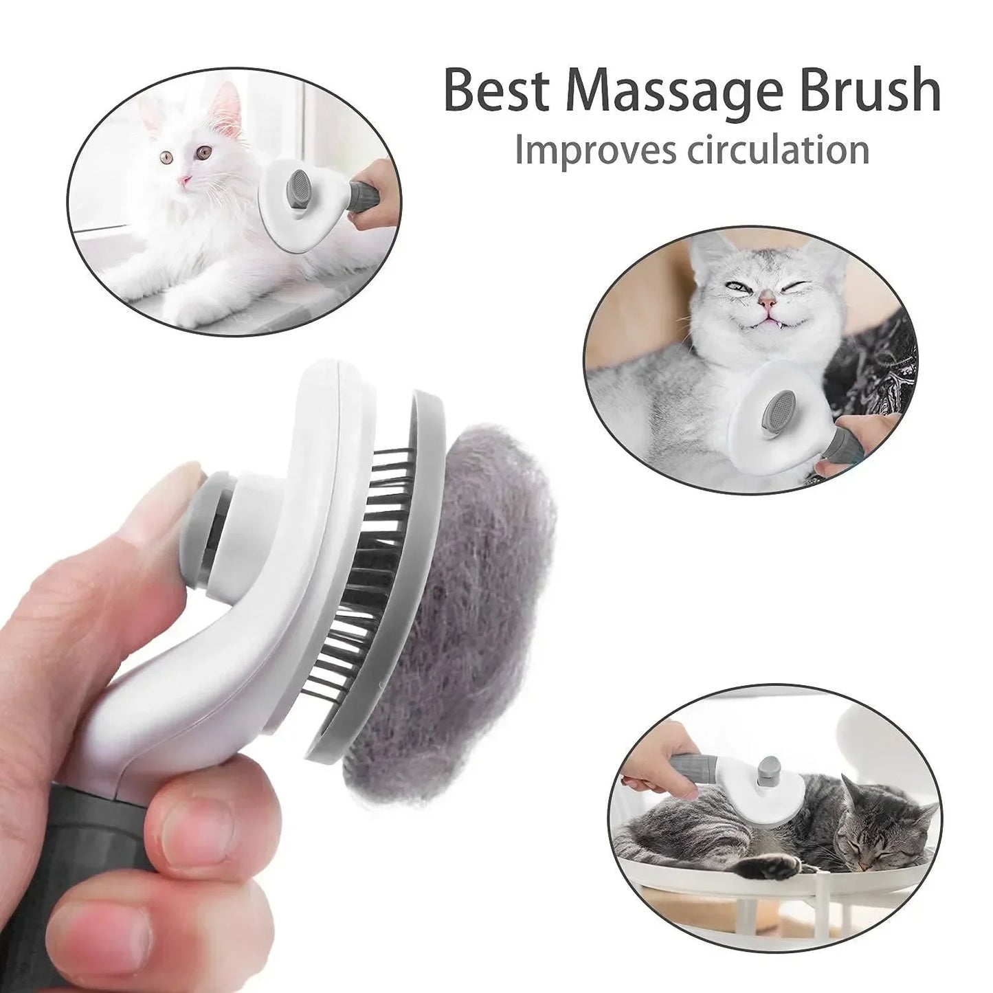 Pet Dog Brush Cat Comb Self Cleaning Pet Hair Remover Brush For Dogs Cats Grooming Tools Pets Dematting Comb Dogs Accessories - ALPENZO