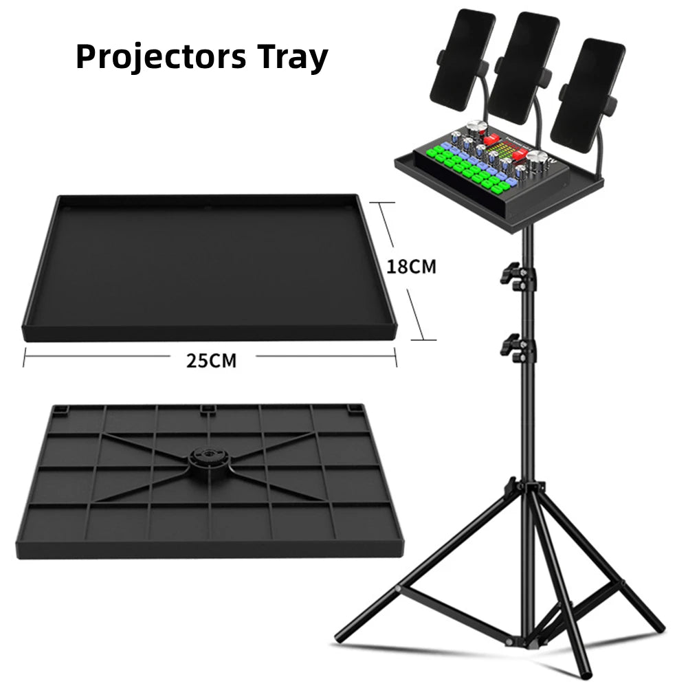 Projectors Tray Tripod Stand Sound Card Projectors Tray Platform Holder Black Plastic 1/4in Screw Adapter