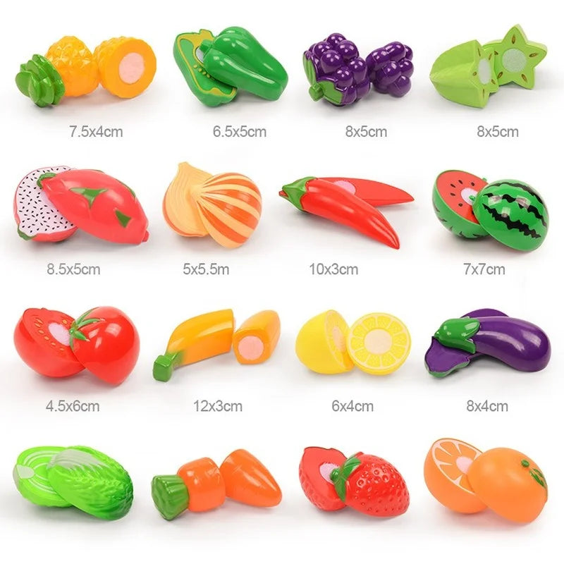 3-6 Years Old Child Vegetables and Fruits Children's Kitchen Toys Set Puzzle Early Education Children's Play House Toys Girl Toy ALPENZO