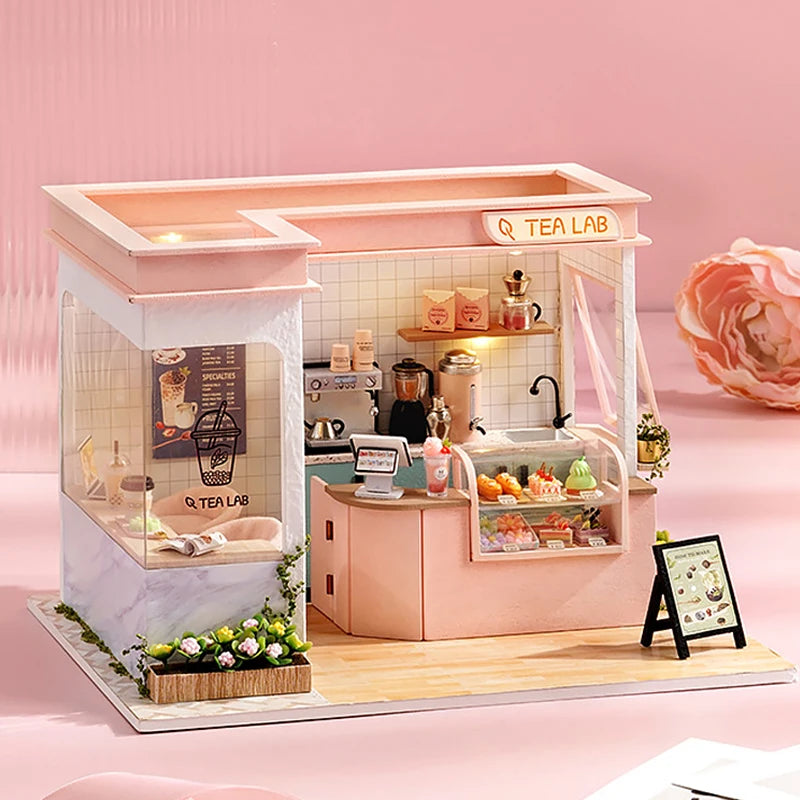 Wooden Miniature Doll House DIY Small House Kit 3D Puzzle Assemble Building Model Home Bedroom Decoration With Furniture Gifts ALPENZO
