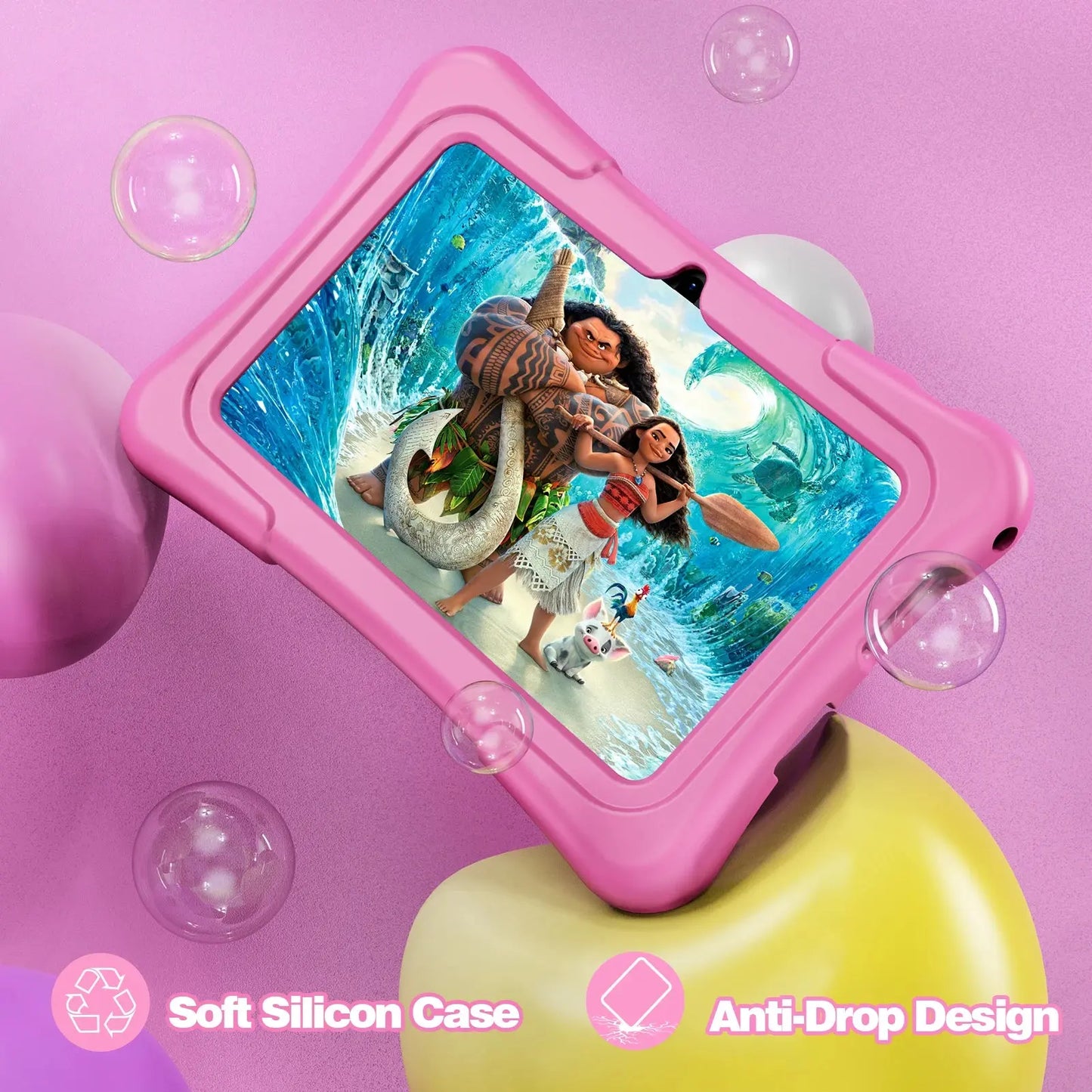 PRITOM Tablet for Kids 7 Inch Android 11 32 GB WiFi Bluetooth Dual Camera Educational Software Installed with Proof Case - ALPENZO