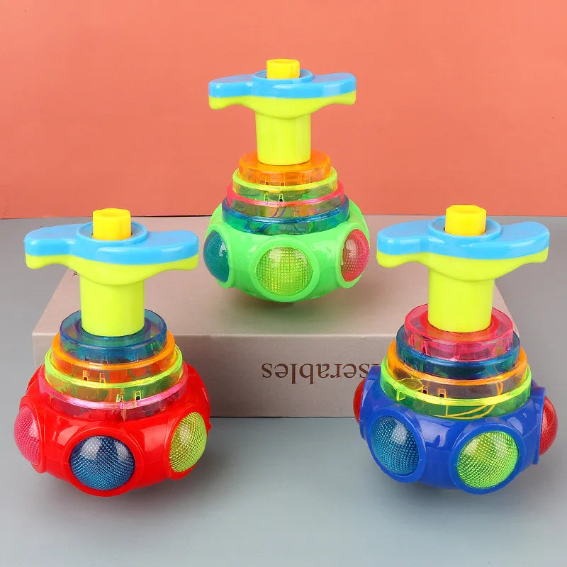 1 PCs Random Color Luminous Music Rotating Gyroscope Outdoor Toys Colorful Lights Luminous Toys Notes ALPENZO