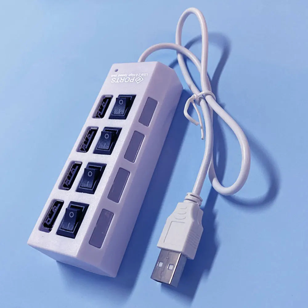 USB Hub Splitter With Individual Switch USB 4/7 Port Splitter Individual Switch USB Adapter Hub Multi-Port Socket Powered ON/OFF - ALPENZO
