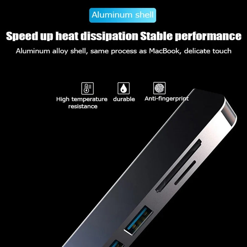 USB C HUB Type C Splitter Thunderbolt 3 Docking Station Laptop Adapter With For Macbook Air M1 iPad Pro - ALPENZO